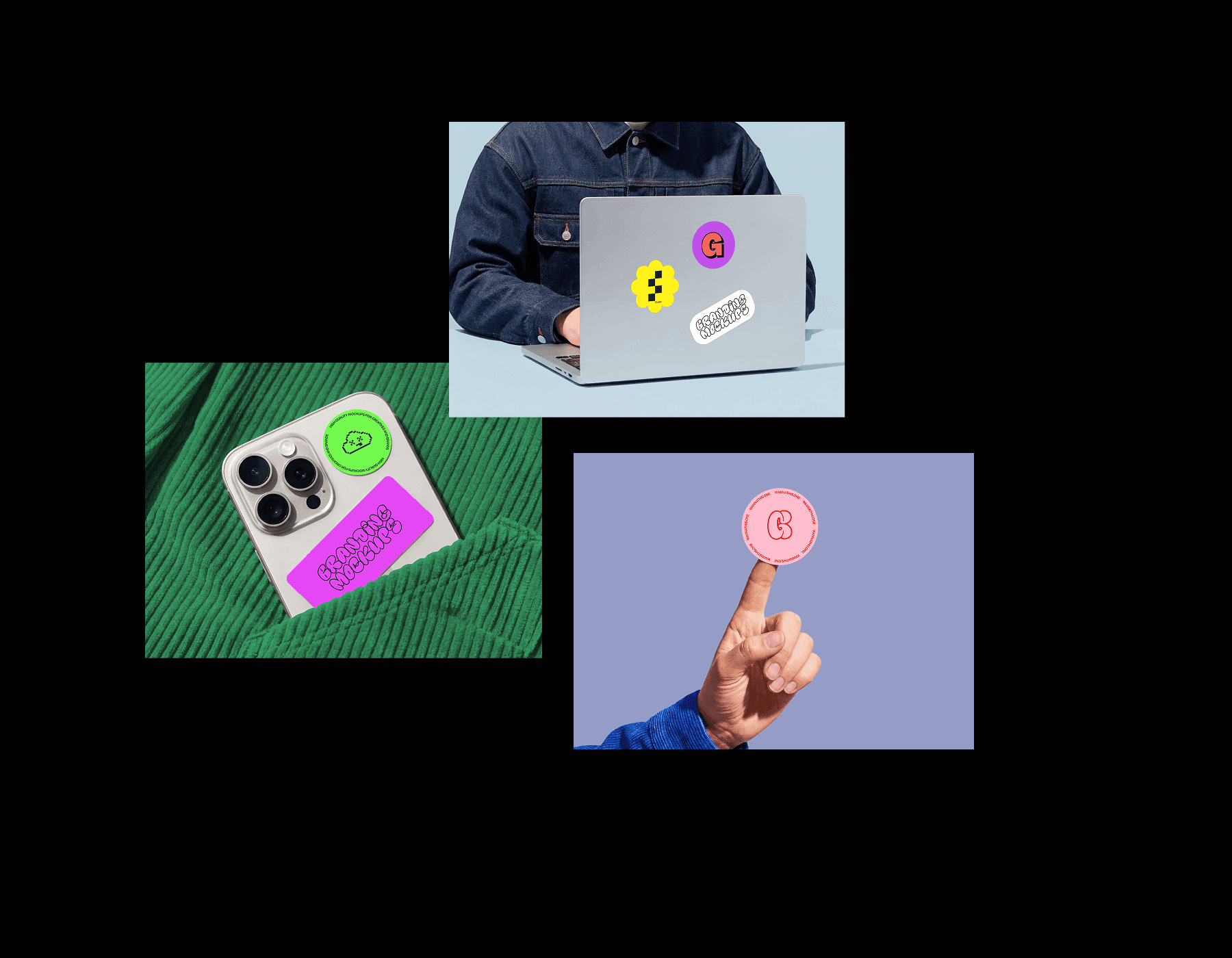 Surface, Sticker Mockups for branding projects