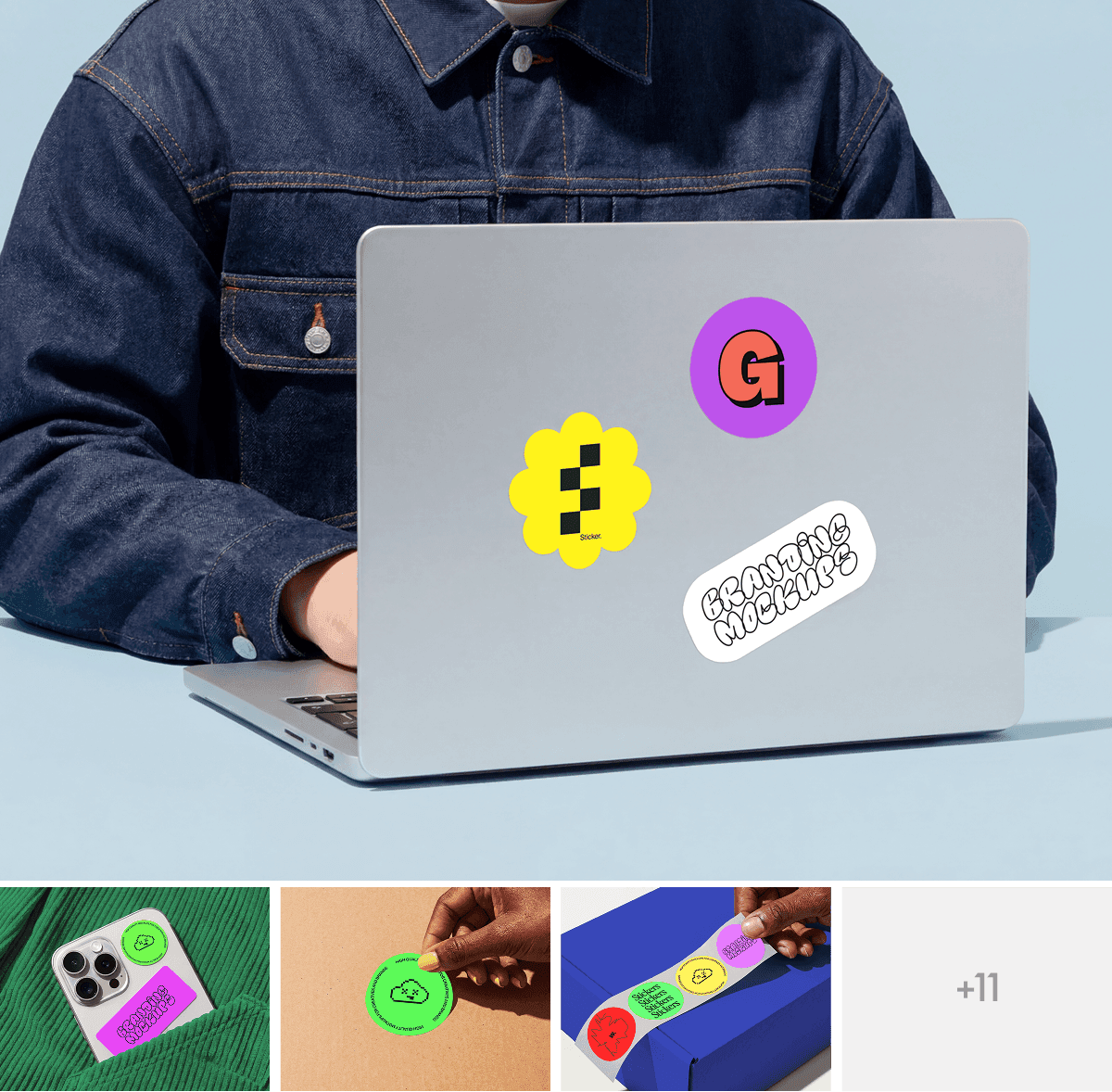 Surface, Sticker Mockups for design projects