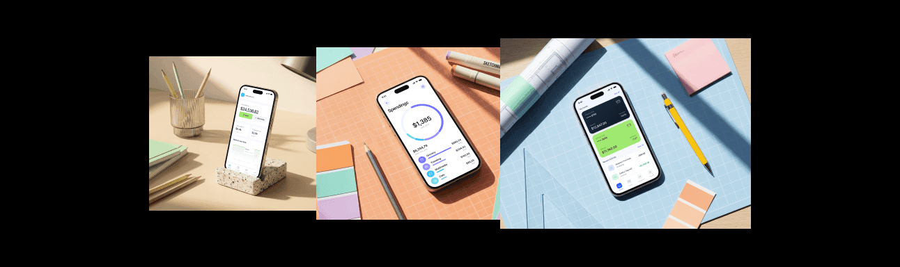 Studio Desk iPhone Mockups for design and branding projects