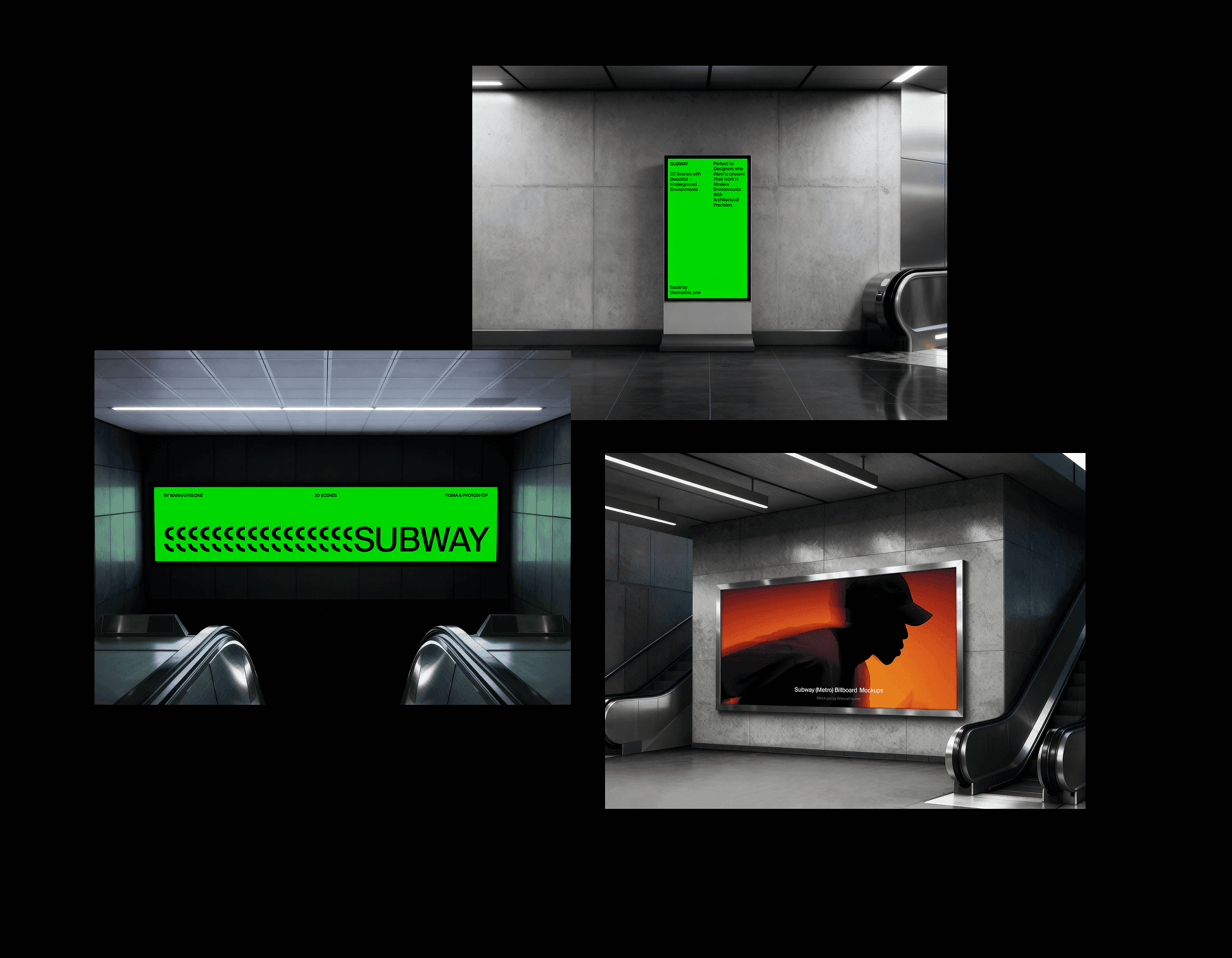 Subway Billboard Mockups for design projects