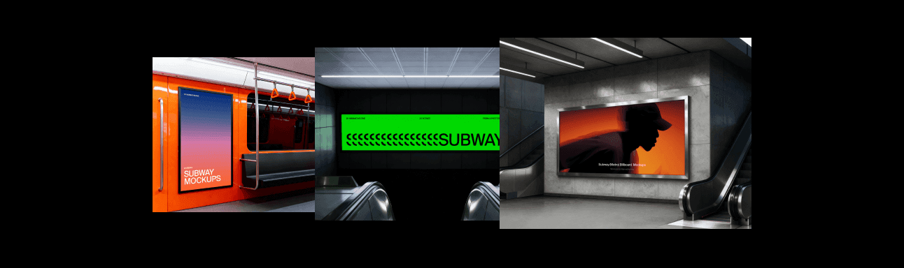 Subway Billboard Mockups for digital projects