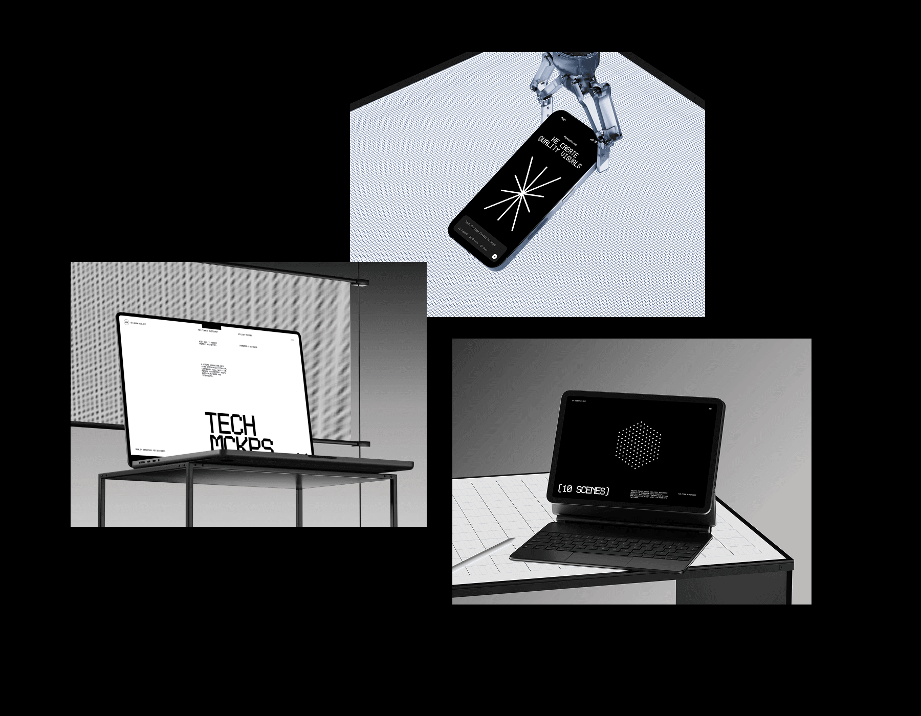 Tech Surface Device Mockups for design projects