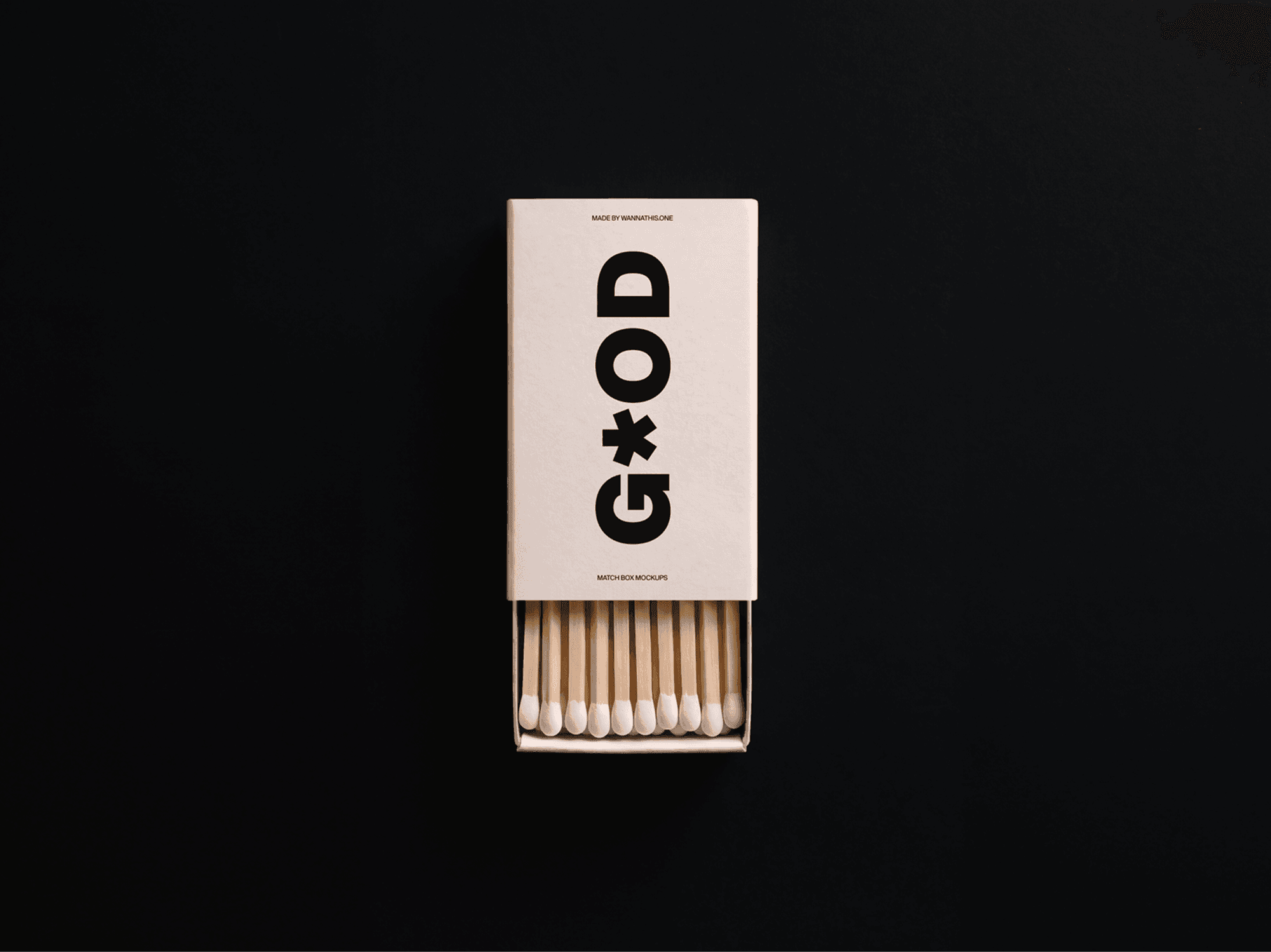 Partly open vintage matchbox set against a dark background with matches visible
