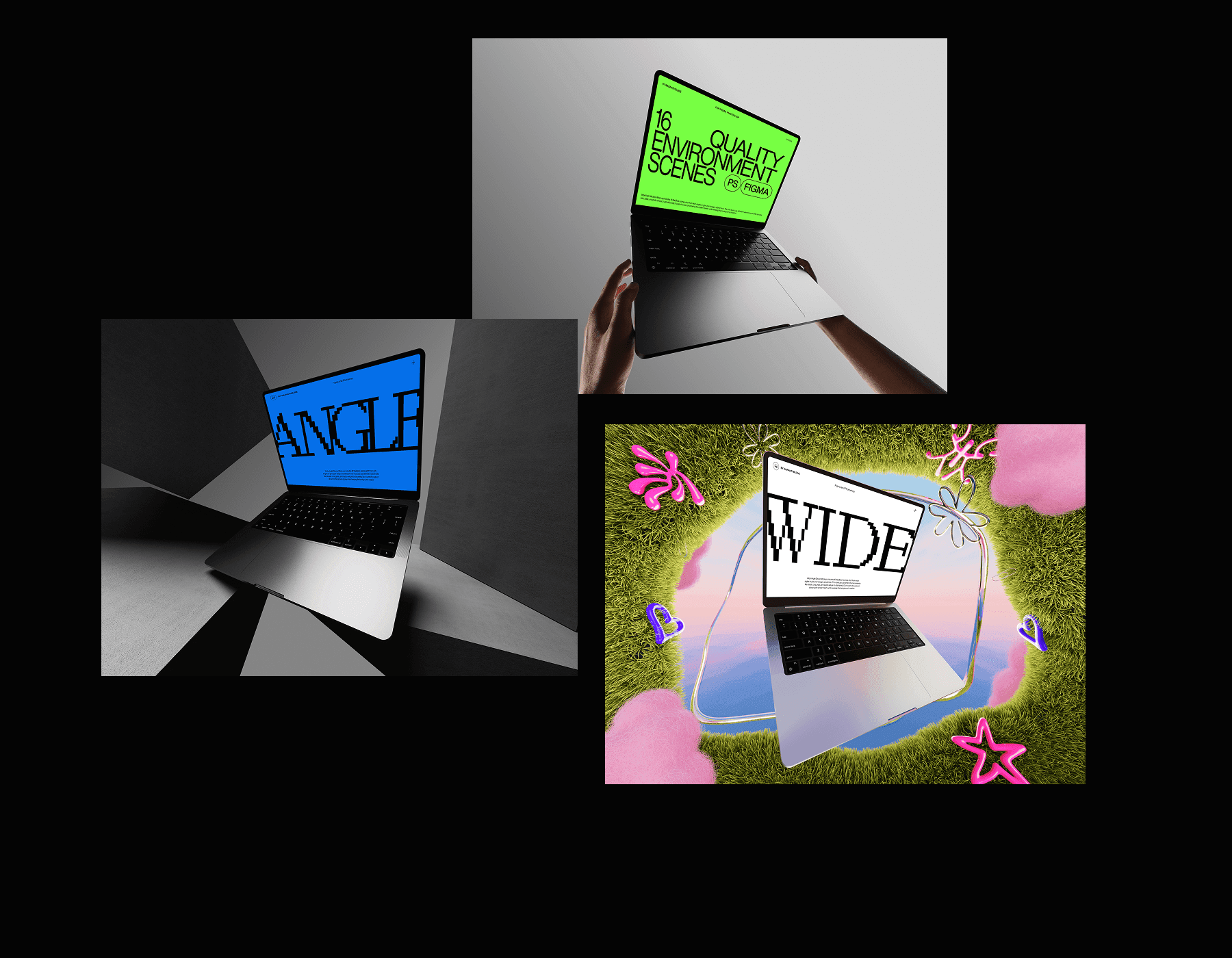 Laser light Apple device mockups for design projects