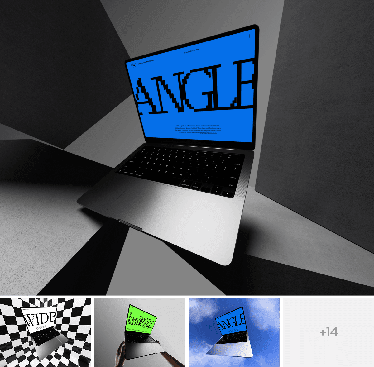 Laser light Apple device mockups for digital presentations