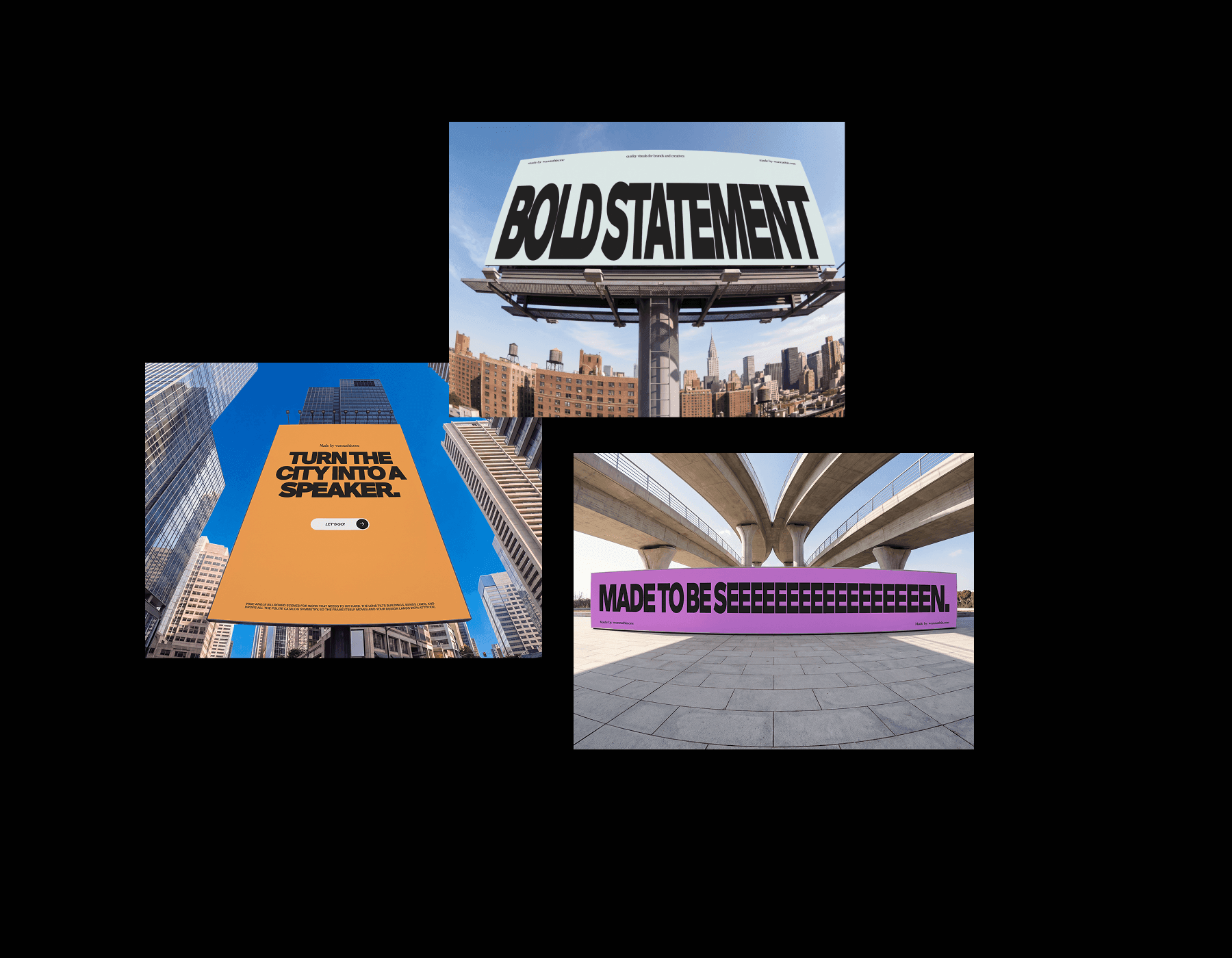 Wide Angle Billboard Mockups for design projects