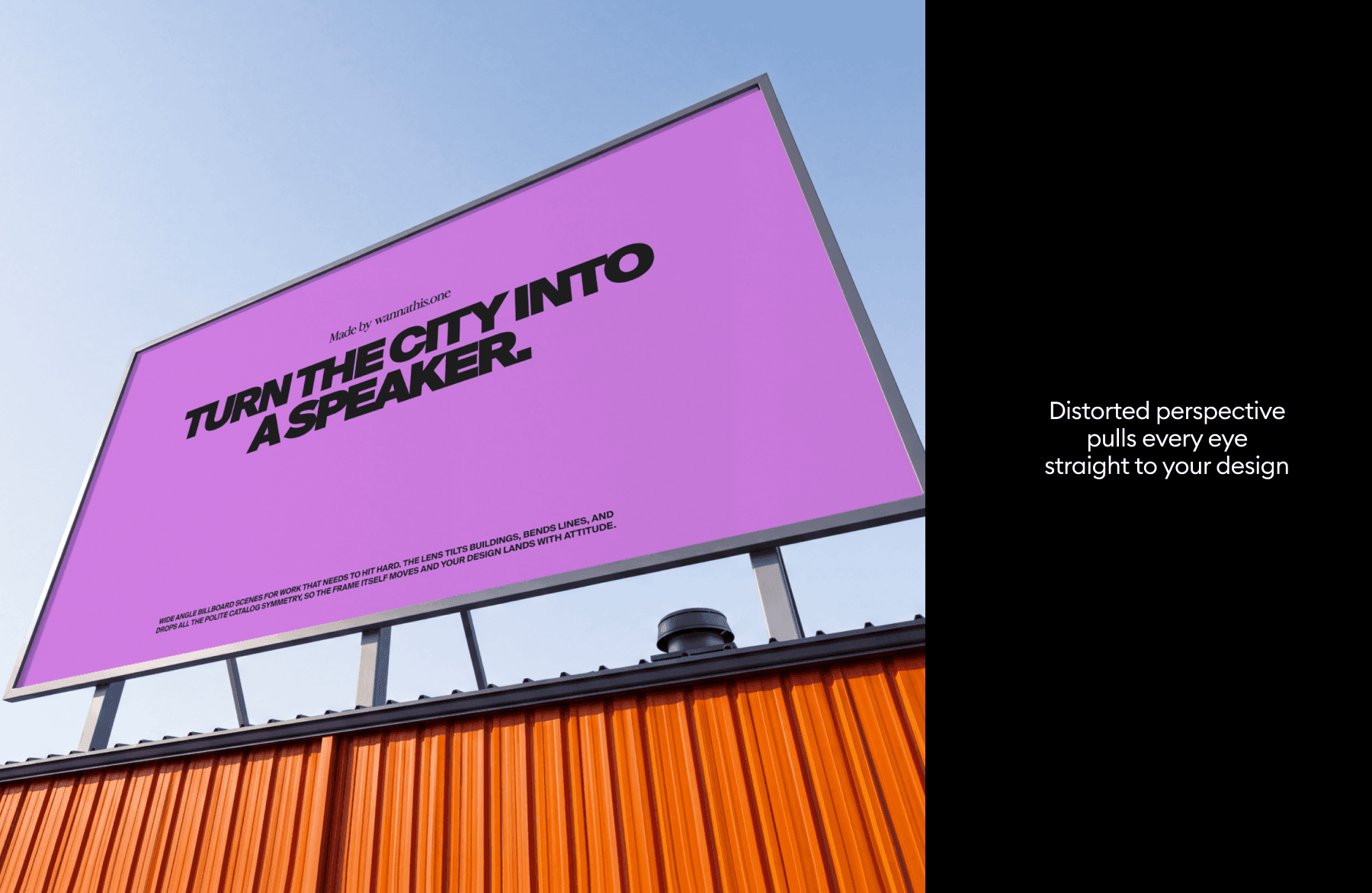Wide Angle Billboard Mockups for branding presentations