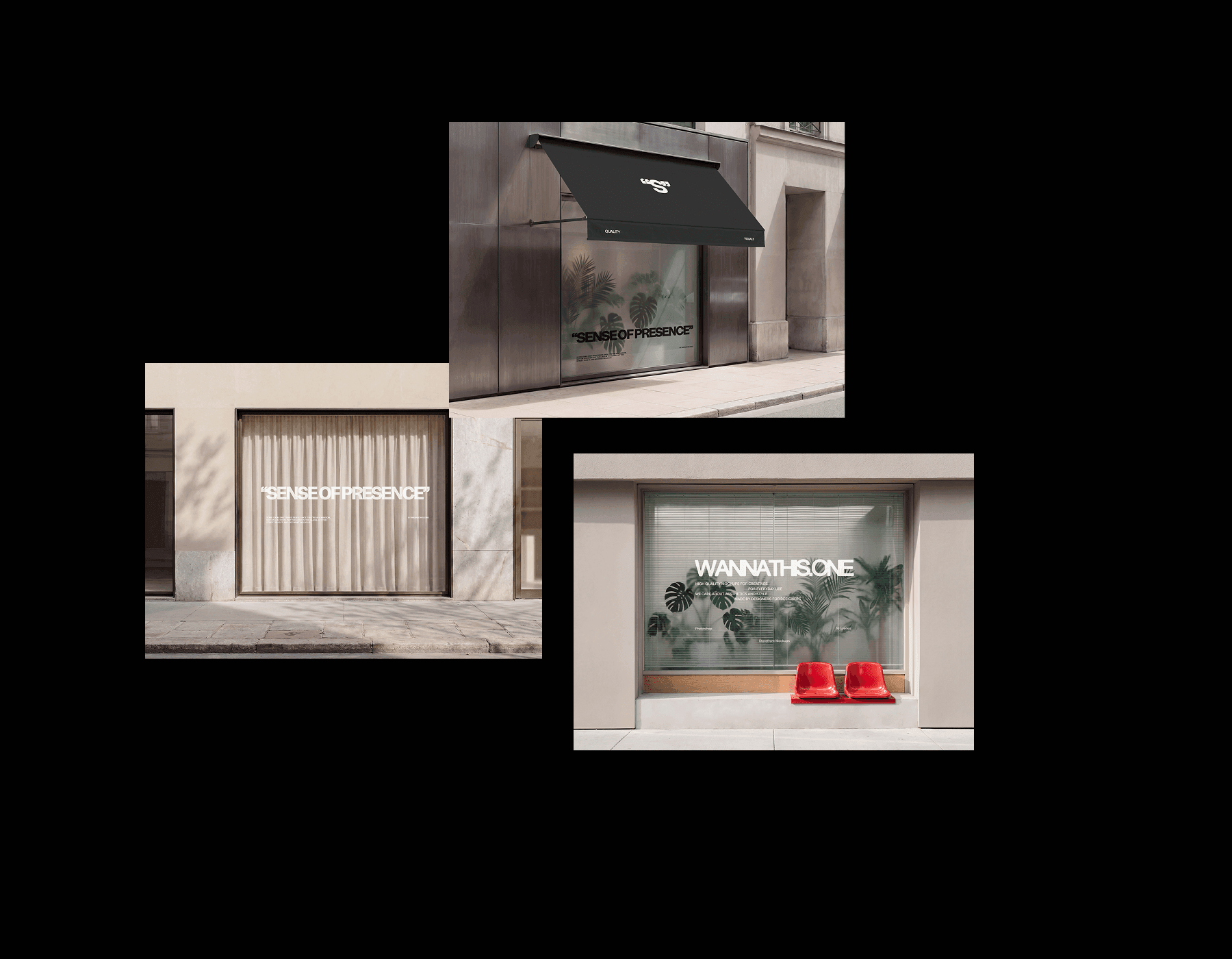 Window Signage Mockups for branding presentations